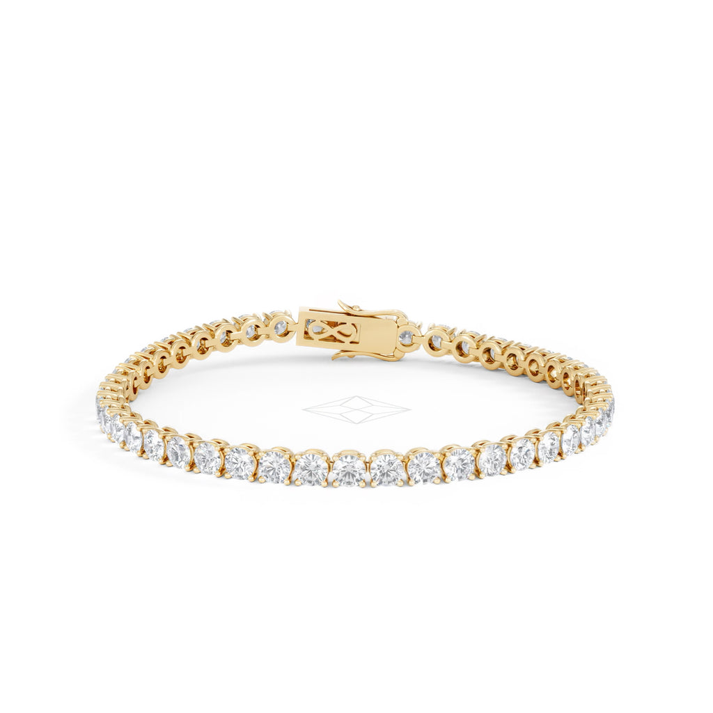 LUXE 19.00ct Lab Diamond Tennis Bracelet with IGI Certified Brilliant-Cut Diamonds in 18K Yellow Gold