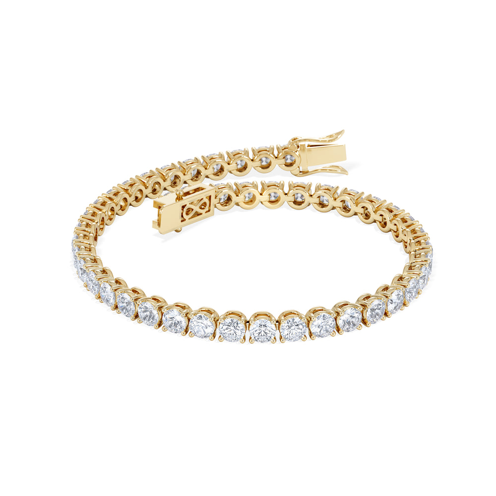 LUXE 19.00ct Lab Diamond Tennis Bracelet with IGI Certified Brilliant-Cut Diamonds in 18K Yellow Gold