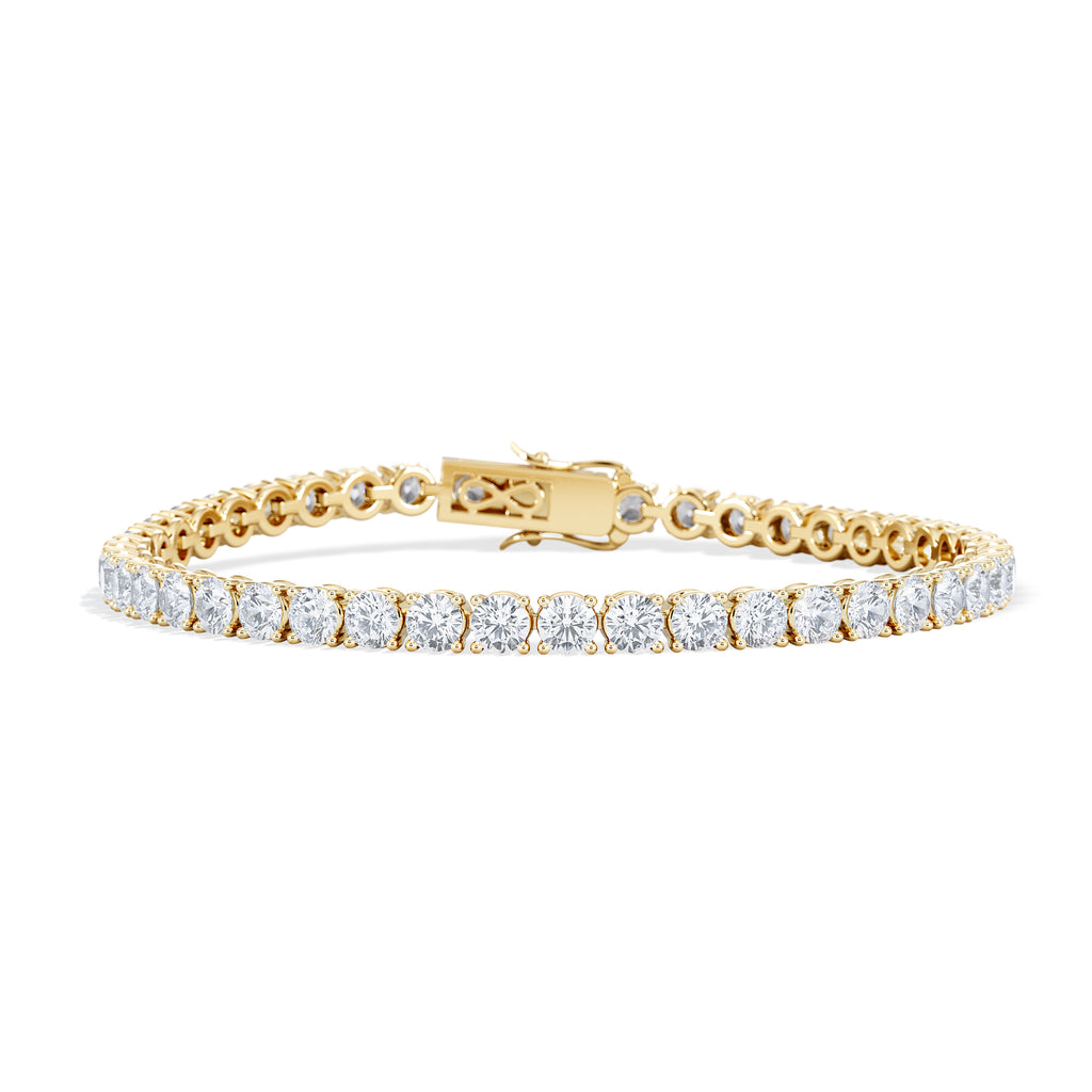 LUXE 19.00ct Lab Diamond Tennis Bracelet with IGI Certified Brilliant-Cut Diamonds in 18K Yellow Gold