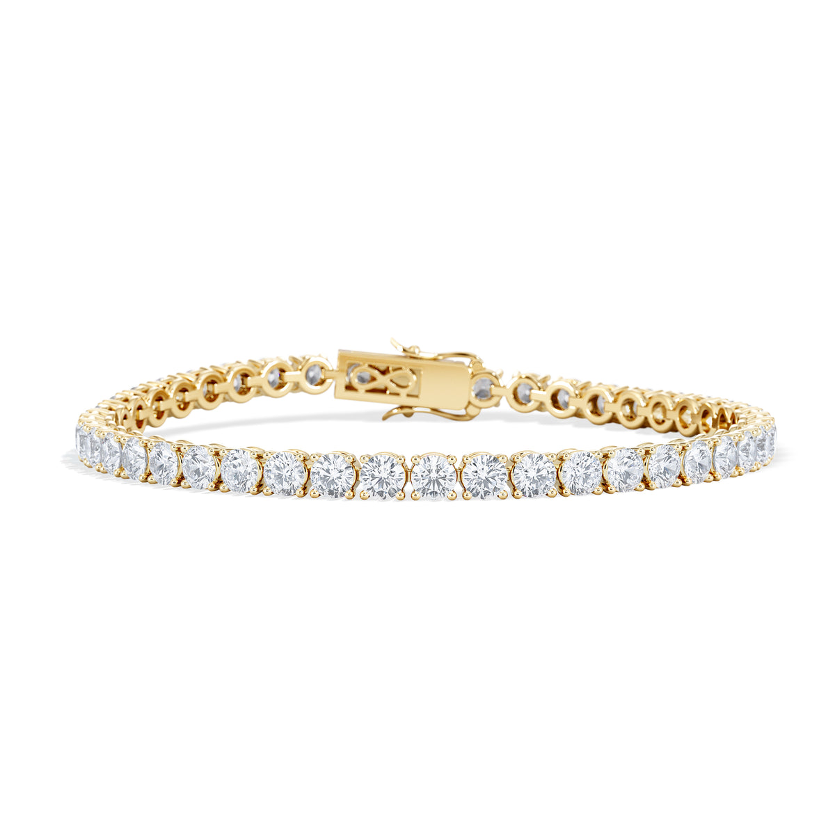 LUXE 19.00ct Lab Diamond Tennis Bracelet with IGI Certified Brilliant-Cut Diamonds in 18K Yellow Gold