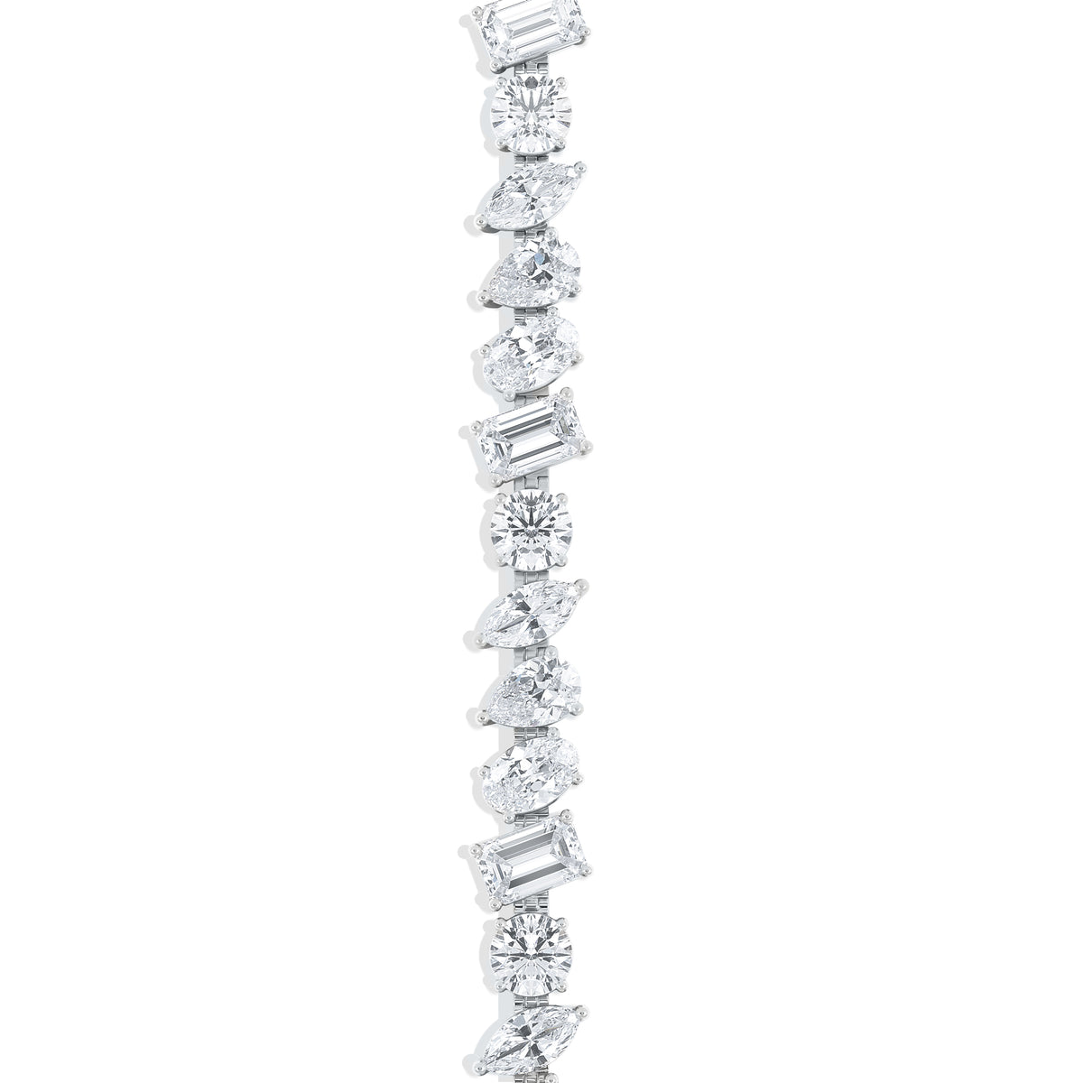 LUXE 10.00ct Lab Diamond Tennis Bracelet with IGI Certified Mixed-Cut Diamonds in 18K White Gold
