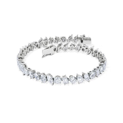 LUXE 12.00ct Lab Diamond Tennis Bracelet with IGI Certified Mixed-Cut Diamonds in 18K White Gold