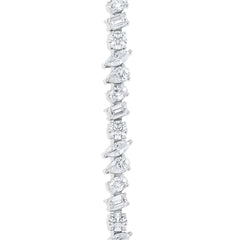 LUXE 12.00ct Lab Diamond Tennis Bracelet with IGI Certified Mixed-Cut Diamonds in 18K White Gold