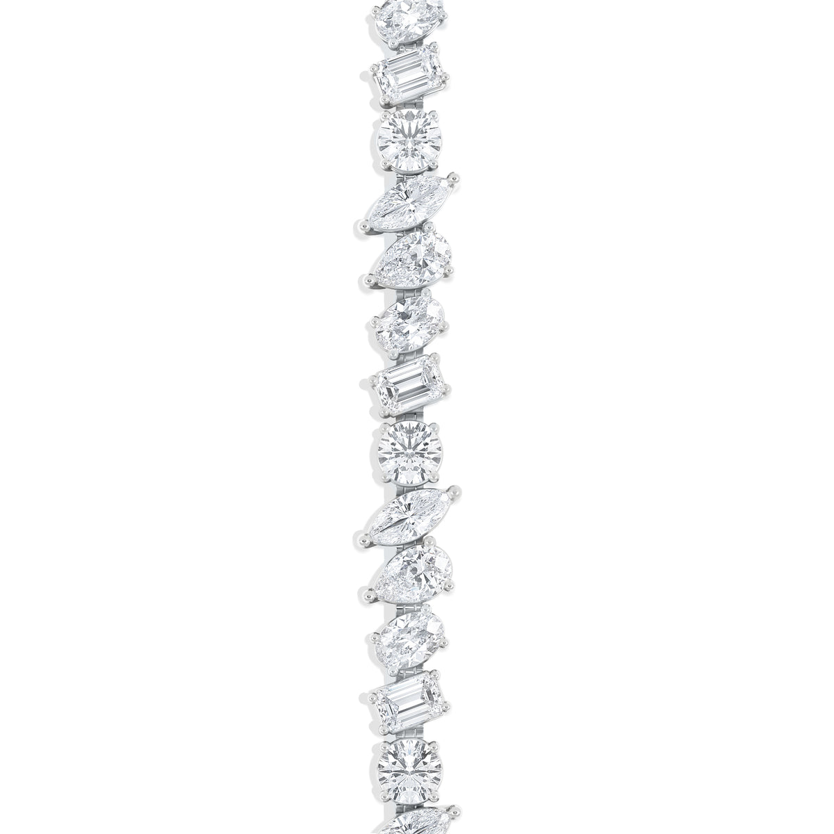 LUXE 12.00ct Lab Diamond Tennis Bracelet with IGI Certified Mixed-Cut Diamonds in 18K White Gold
