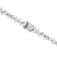 LUXE 12.00ct Lab Diamond Tennis Bracelet with IGI Certified Mixed-Cut Diamonds in 18K White Gold