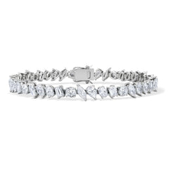LUXE 12.00ct Lab Diamond Tennis Bracelet with IGI Certified Mixed-Cut Diamonds in 18K White Gold
