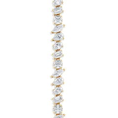 LUXE 12.00ct Lab Diamond Tennis Bracelet with IGI Certified Mixed-Cut Diamonds in 18K Yellow Gold