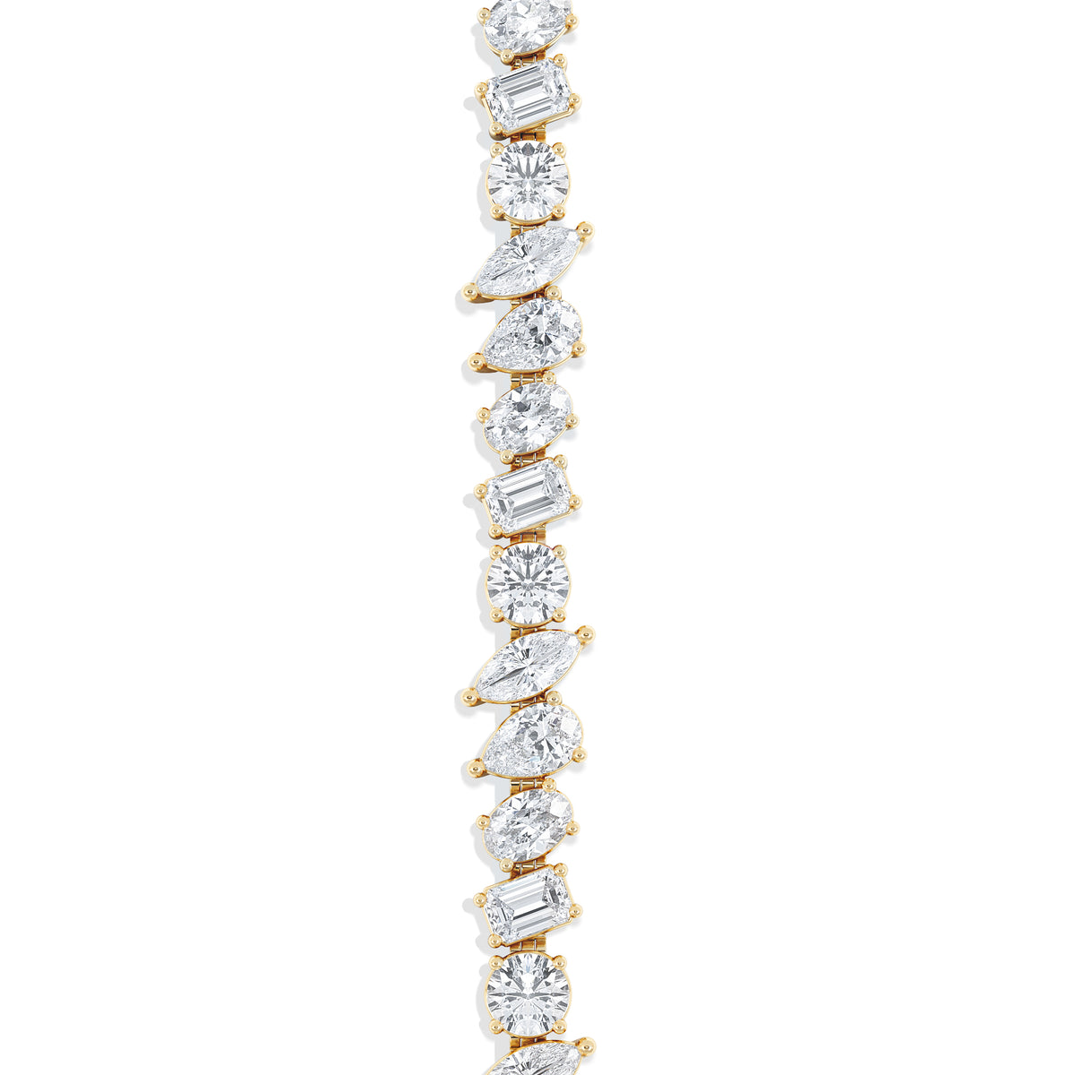 LUXE 12.00ct Lab Diamond Tennis Bracelet with IGI Certified Mixed-Cut Diamonds in 18K Yellow Gold