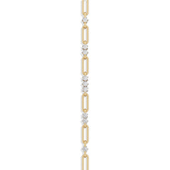 Paperclip 0.75ct Lab Diamond Link Bracelet in 18K Yellow Gold