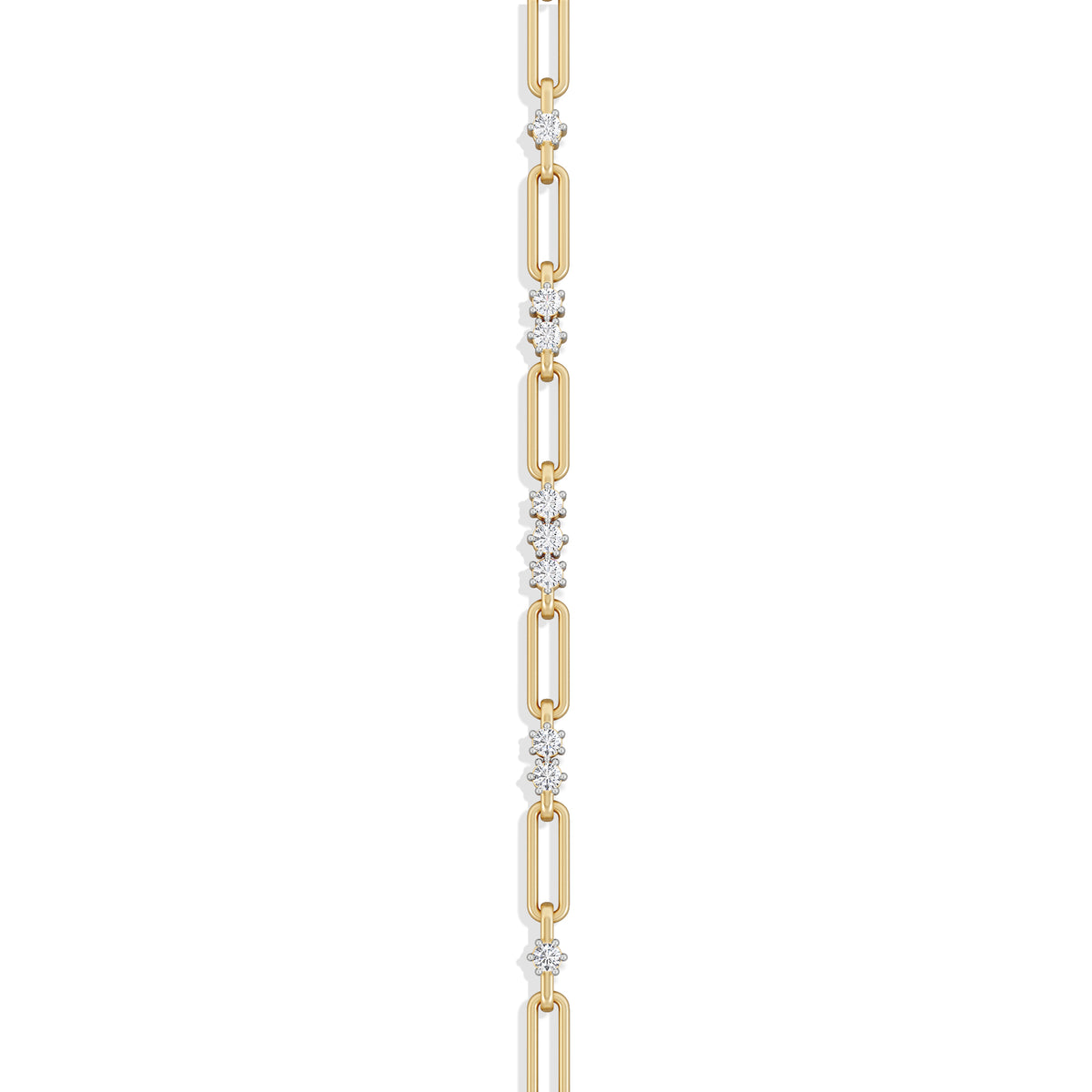 Paperclip 0.75ct Lab Diamond Link Bracelet in 18K Yellow Gold