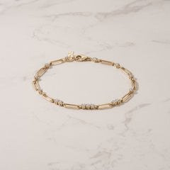 Paperclip 0.75ct Lab Diamond Link Bracelet in 18K Yellow Gold