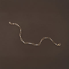 Paperclip 0.75ct Lab Diamond Link Bracelet in 18K Yellow Gold