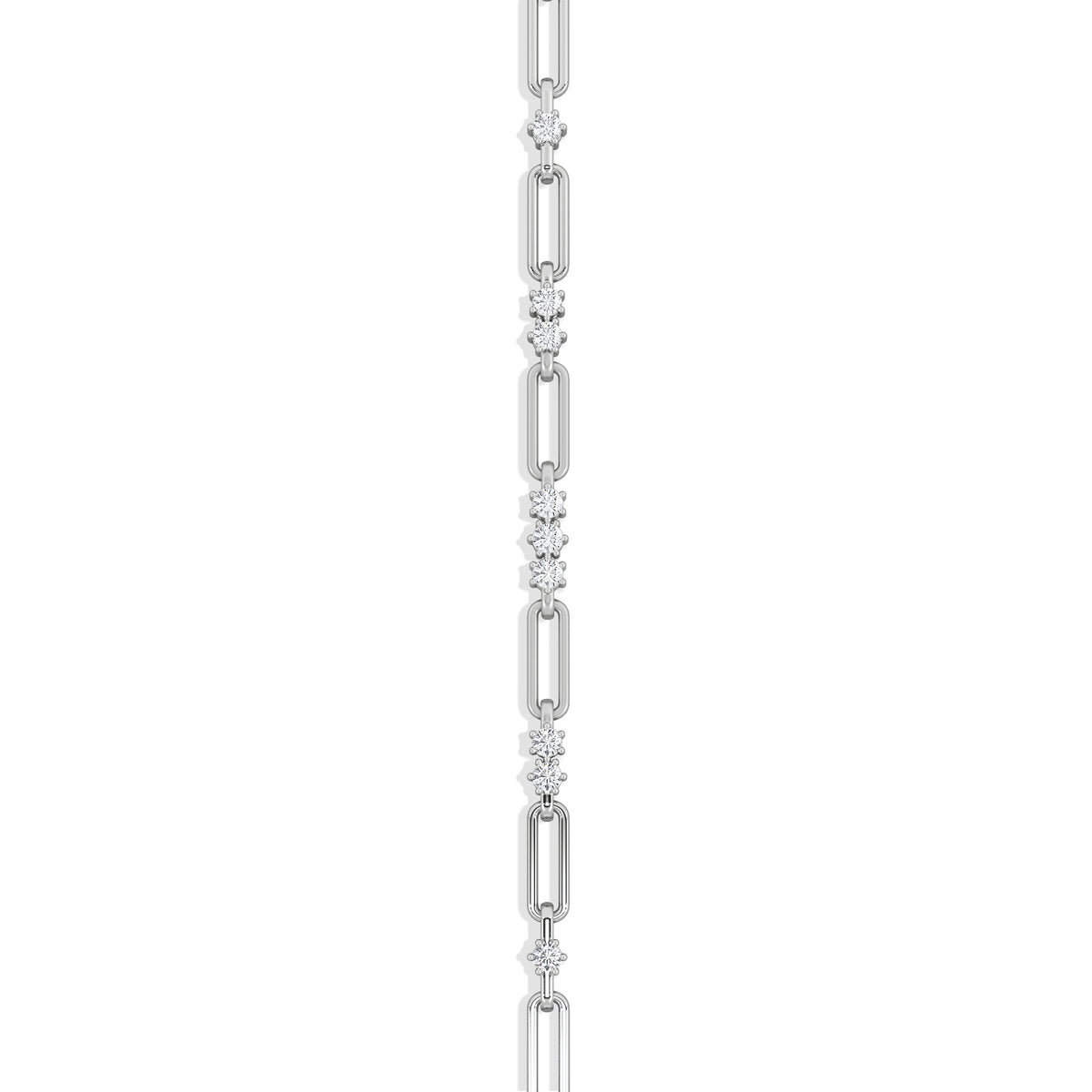 Paperclip 0.75ct Lab Diamond Link Bracelet in 18K White Gold