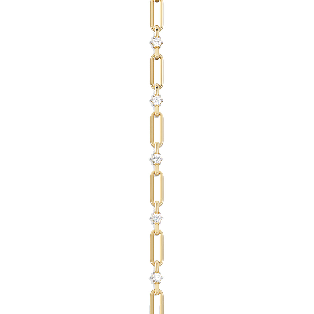 Paperclip 0.36ct Lab Diamond Link Bracelet in 18K Yellow Gold