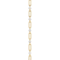 Paperclip 0.36ct Lab Diamond Link Bracelet in 18K Yellow Gold
