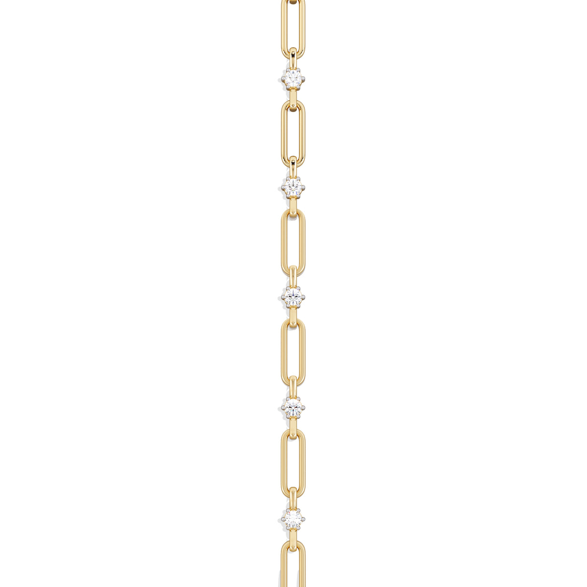 Paperclip 0.36ct Lab Diamond Link Bracelet in 18K Yellow Gold