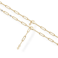 Paperclip 0.36ct Lab Diamond Link Bracelet in 18K Yellow Gold