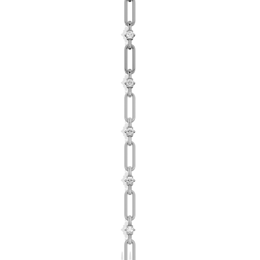 Paperclip 0.36ct Lab Diamond Link Bracelet in 18K White Gold