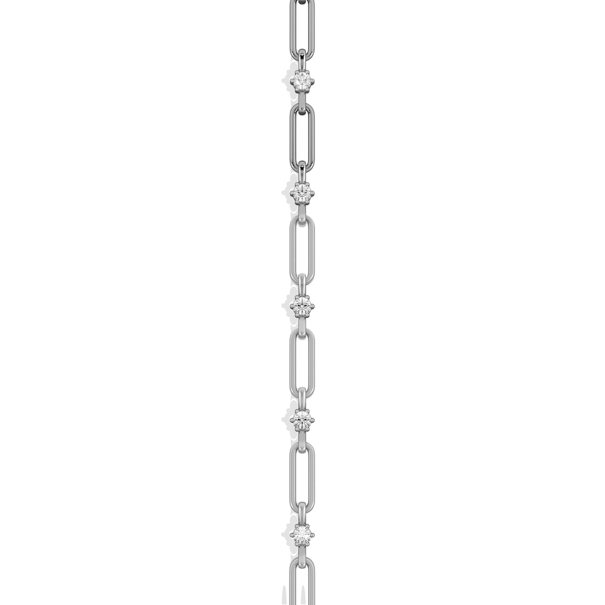 Paperclip 0.36ct Lab Diamond Link Bracelet in 18K White Gold