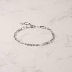 Paperclip 0.36ct Lab Diamond Link Bracelet in 18K White Gold
