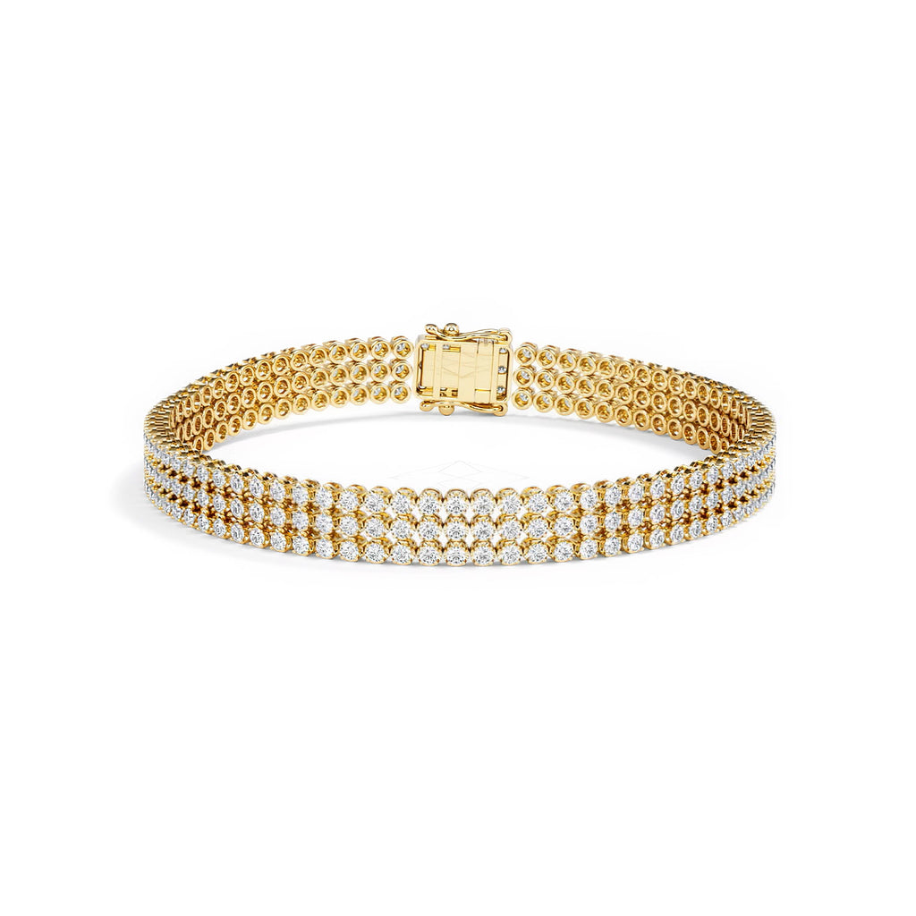 Soirée 4.15ct Round Cut Lab Diamond Tennis Bracelet in 18K Yellow Gold