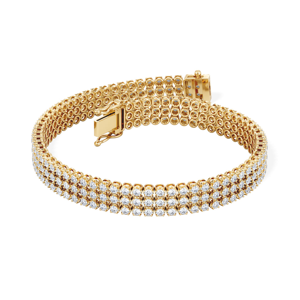 Soirée 4.15ct Round Cut Lab Diamond Tennis Bracelet in 18K Yellow Gold