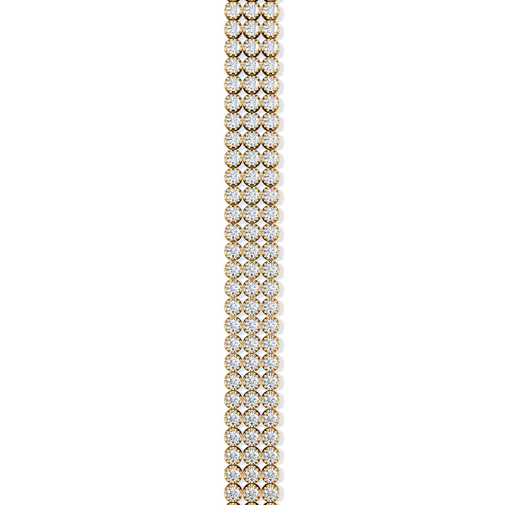 Soirée 4.15ct Round Cut Lab Diamond Tennis Bracelet in 18K Yellow Gold