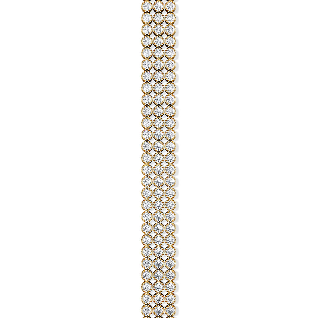 Soirée 4.15ct Round Cut Lab Diamond Tennis Bracelet in 18K Yellow Gold