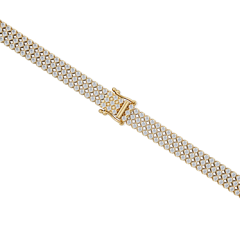 Soirée 4.15ct Round Cut Lab Diamond Tennis Bracelet in 18K Yellow Gold