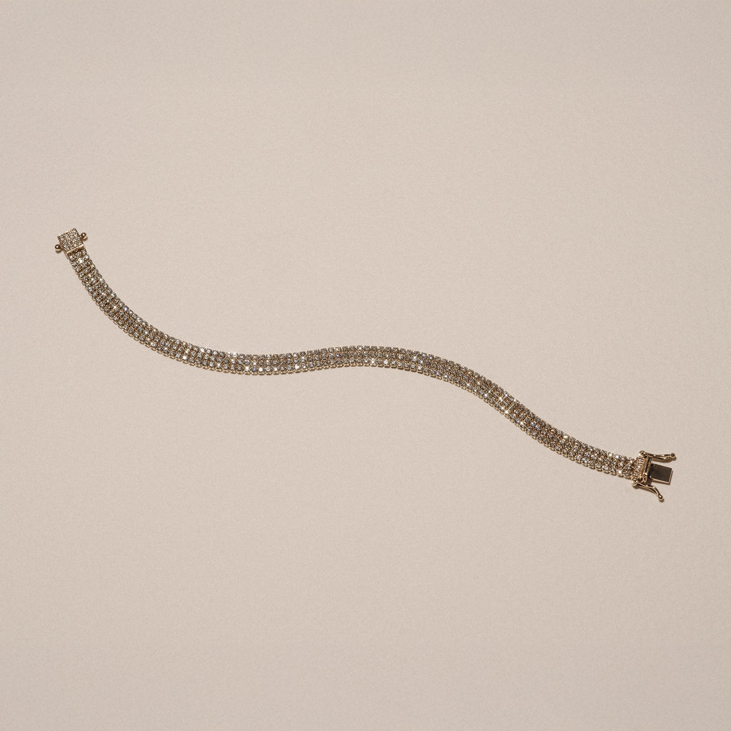 Soirée 4.15ct Round Cut Lab Diamond Tennis Bracelet in 18K Yellow Gold