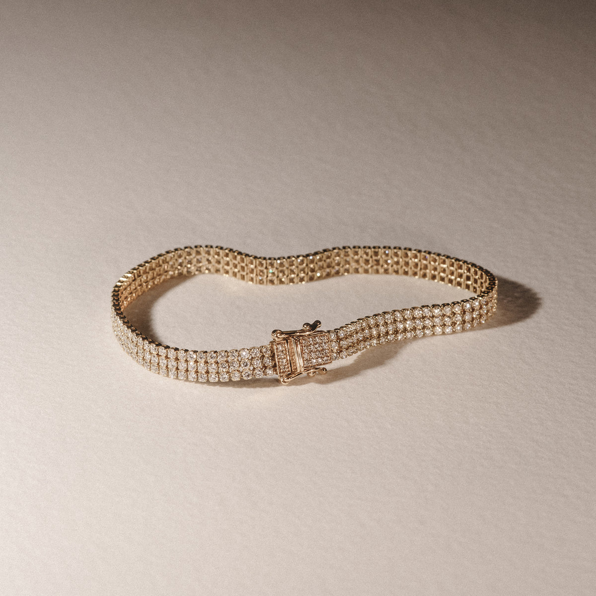 Soirée 4.15ct Round Cut Lab Diamond Tennis Bracelet in 18K Yellow Gold