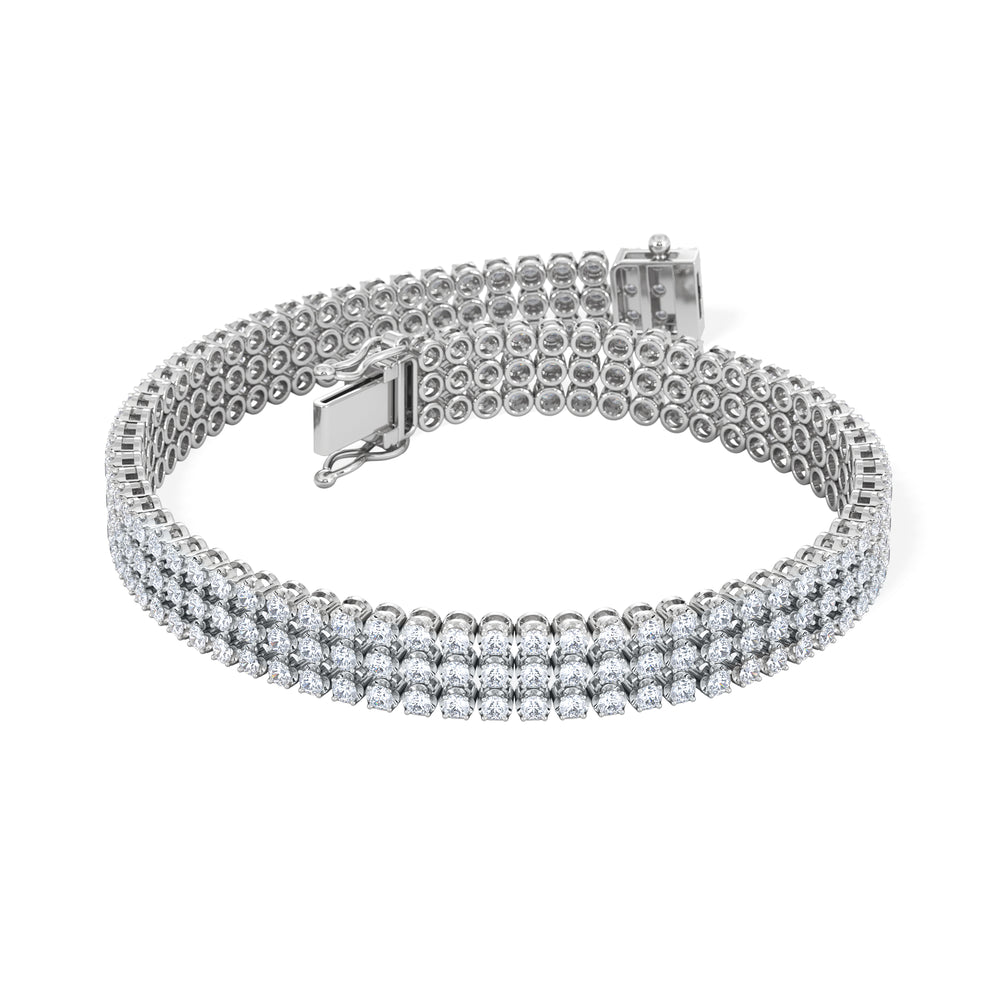 Soirée 4.15ct Round Cut Lab Diamond Tennis Bracelet in 18K White Gold