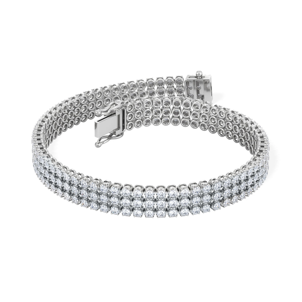 Soirée 4.15ct Round Cut Lab Diamond Tennis Bracelet in 18K White Gold
