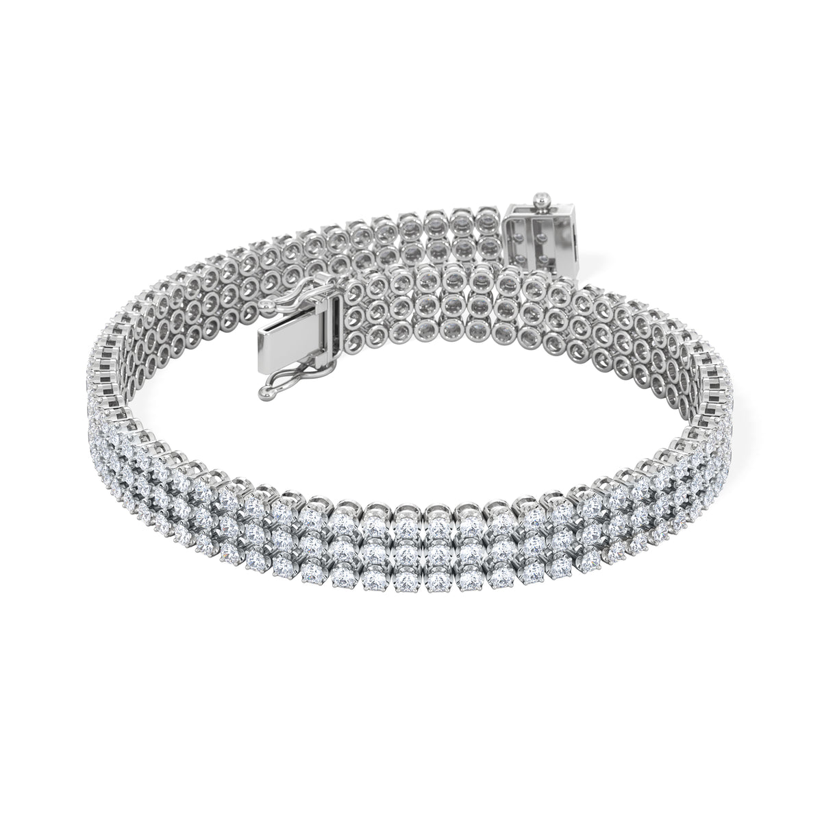 Soirée 4.15ct Round Cut Lab Diamond Tennis Bracelet in 18K White Gold