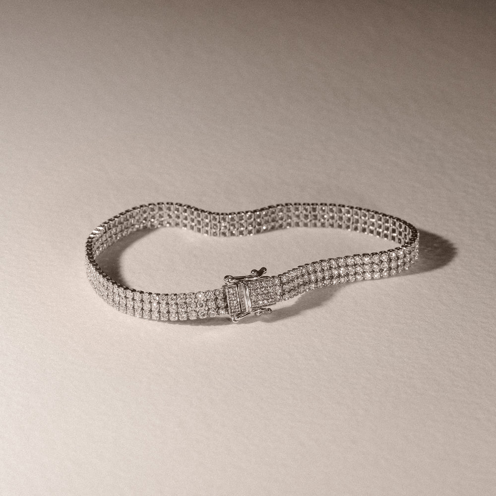 Soirée 4.15ct Round Cut Lab Diamond Tennis Bracelet in 18K White Gold