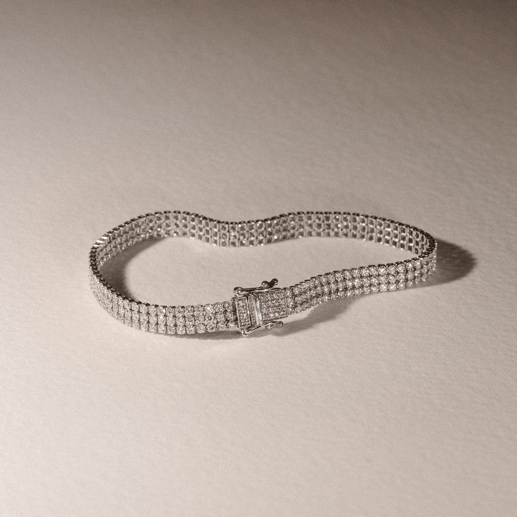 Soirée 4.15ct Round Cut Lab Diamond Tennis Bracelet in 18K White Gold