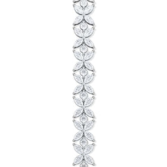 Luxe Floral 7.00ct Marquise and Round Cut Lab Diamond Tennis Bracelet in 18K White Gold