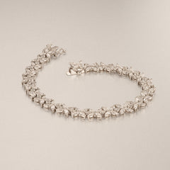 Luxe Floral 7.00ct Marquise and Round Cut Lab Diamond Tennis Bracelet in 18K White Gold