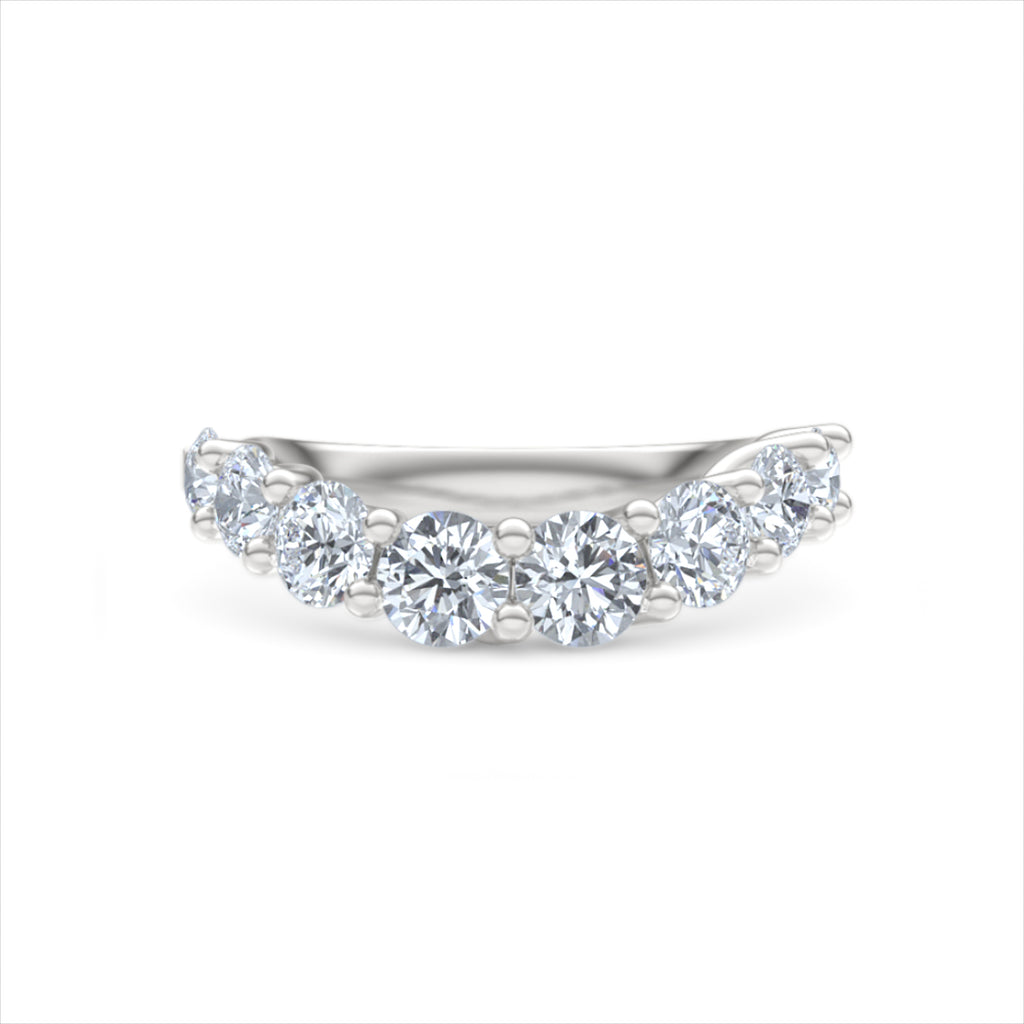 Legacy 1.73ct Round Cut Lab Diamond Half Eternity Ring in 18K White Gold