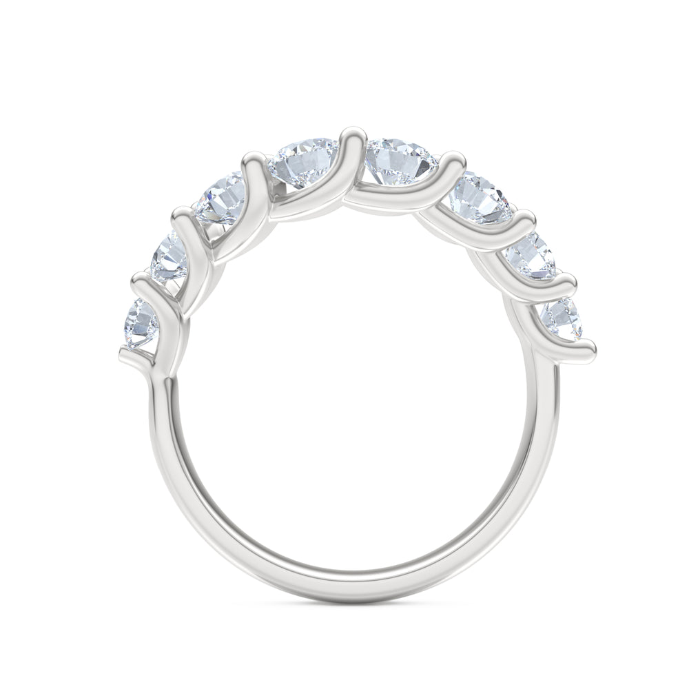Legacy 1.73ct Round Cut Lab Diamond Half Eternity Ring in 18K White Gold
