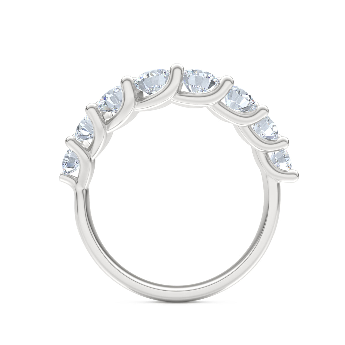 Legacy 1.73ct Round Cut Lab Diamond Half Eternity Ring in 18K White Gold
