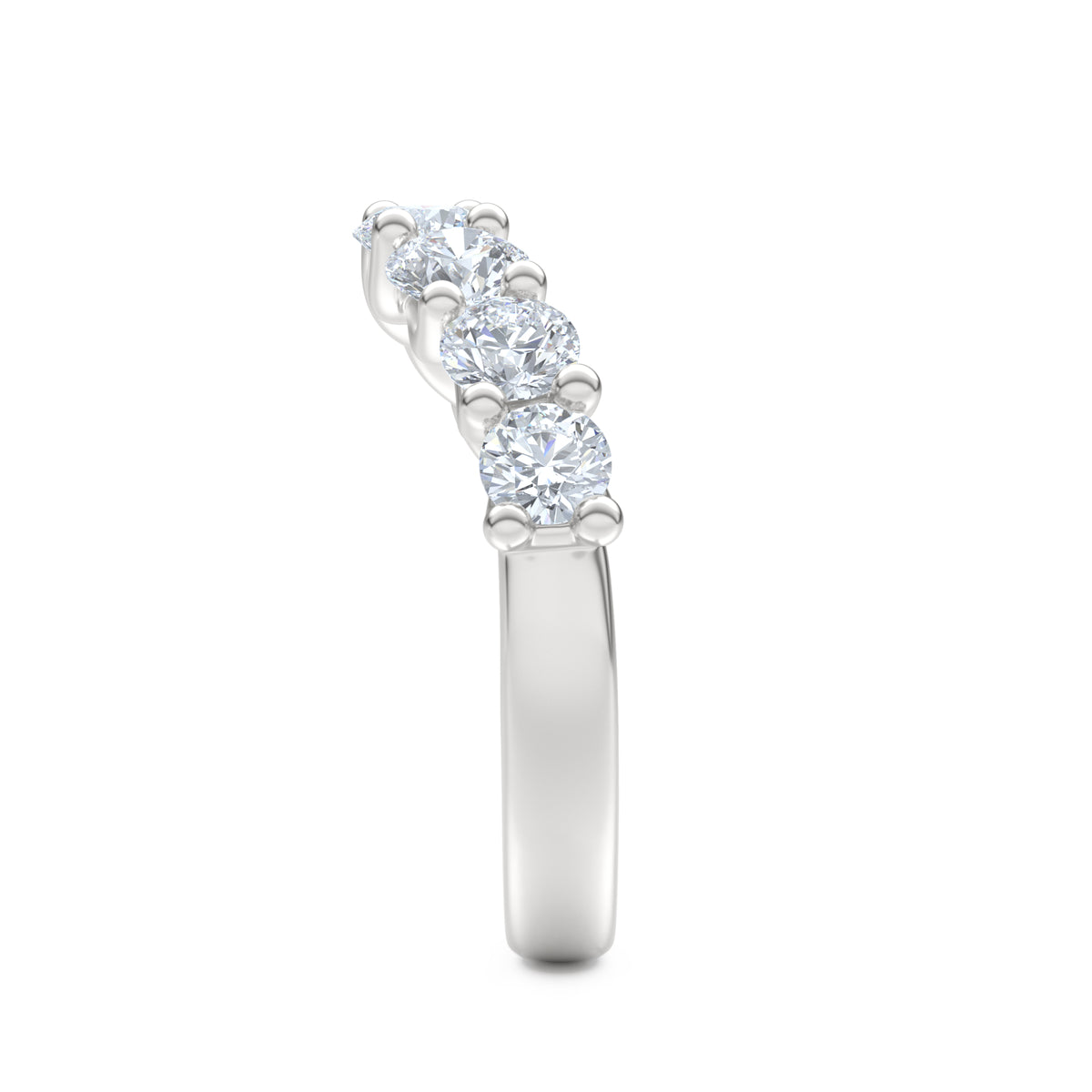 Legacy 1.73ct Round Cut Lab Diamond Half Eternity Ring in 18K White Gold