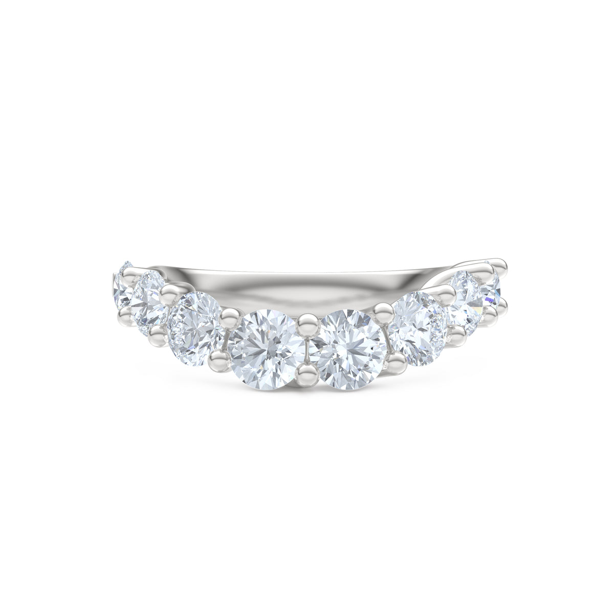 Legacy 1.73ct Round Cut Lab Diamond Half Eternity Ring in Platinum
