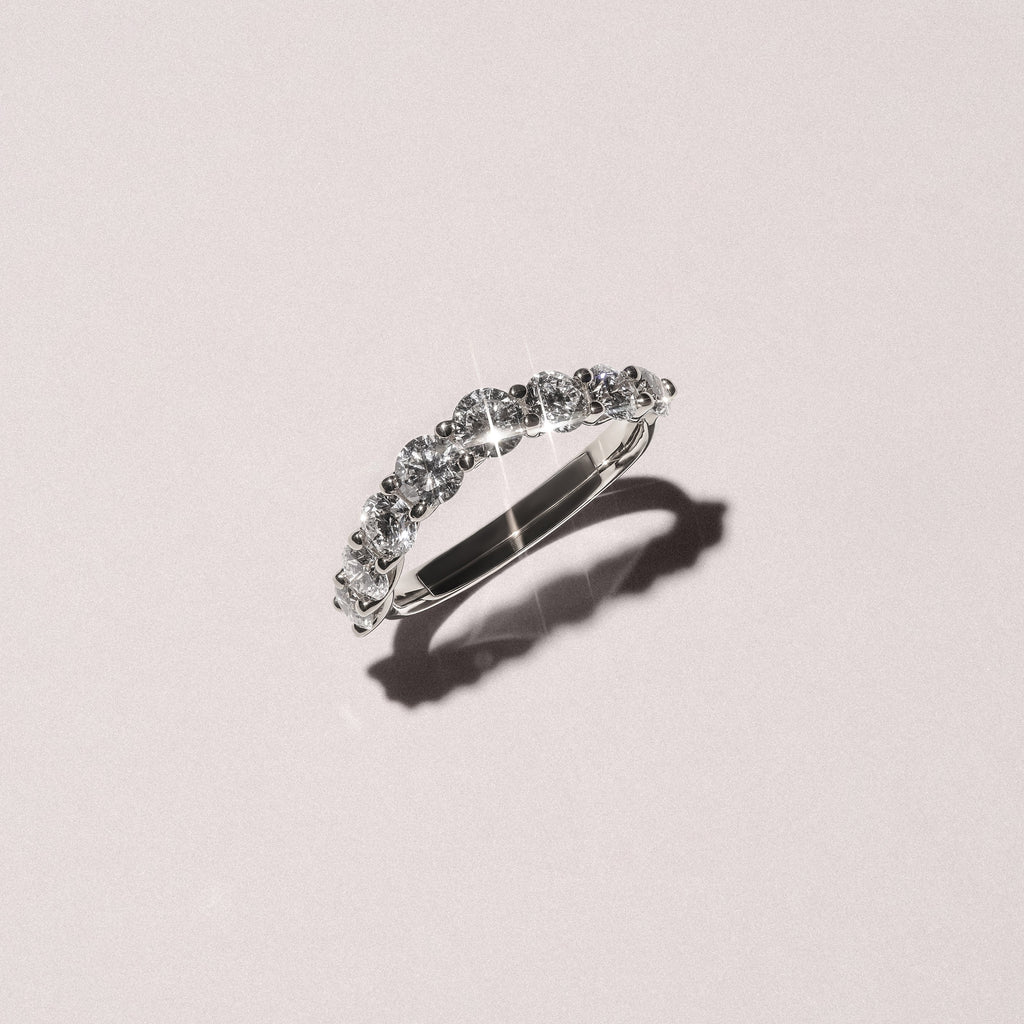 Legacy 1.73ct Round Cut Lab Diamond Half Eternity Ring in Platinum
