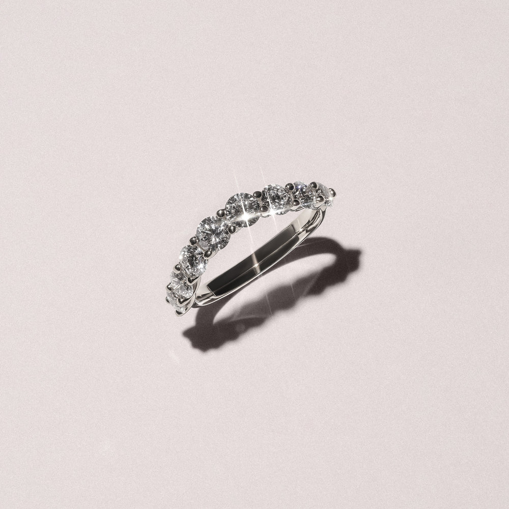 Legacy 1.73ct Round Cut Lab Diamond Half Eternity Ring in 18K White Gold