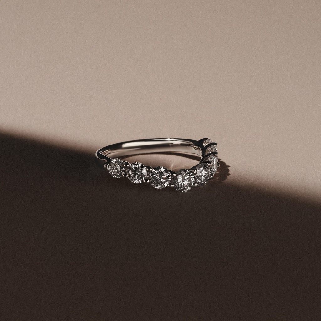 Legacy 1.73ct Round Cut Lab Diamond Half Eternity Ring in Platinum