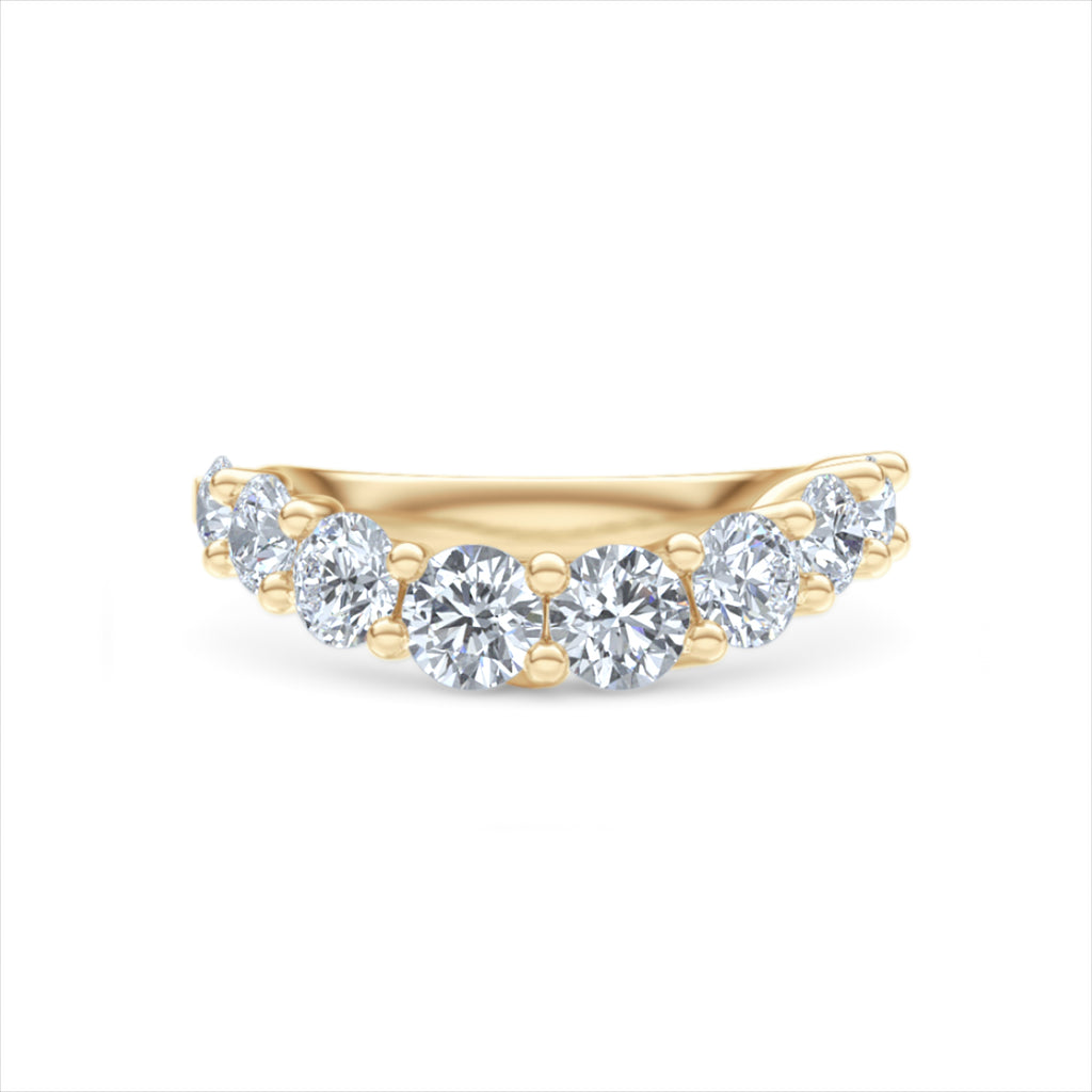 Legacy 1.73ct Round Cut Lab Diamond Half Eternity Ring in 18K Yellow Gold