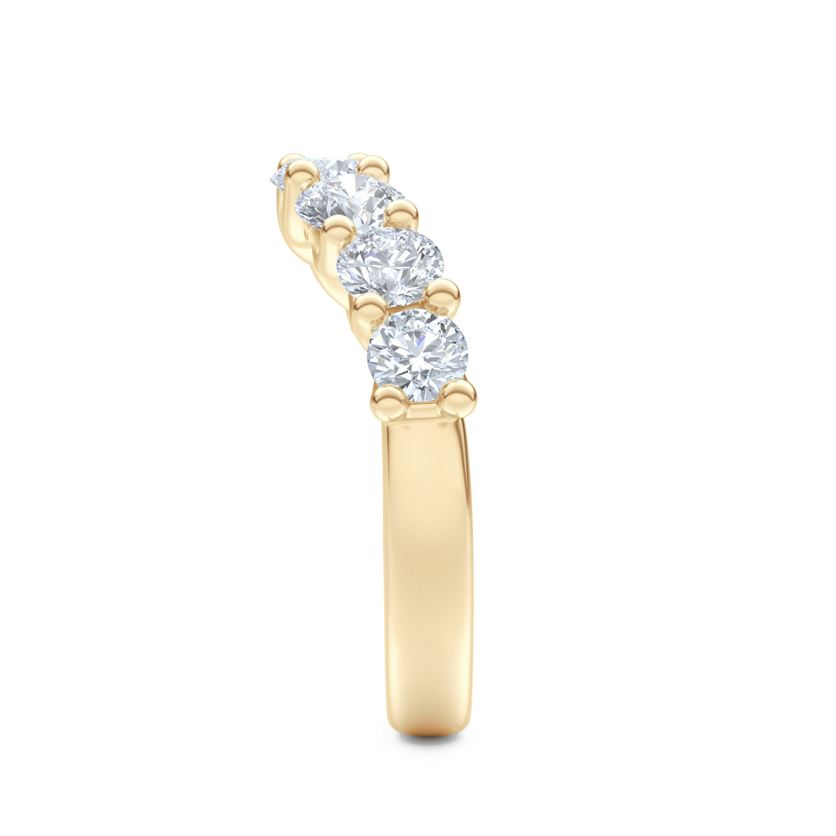 Legacy 1.73ct Round Cut Lab Diamond Half Eternity Ring in 18K Yellow Gold