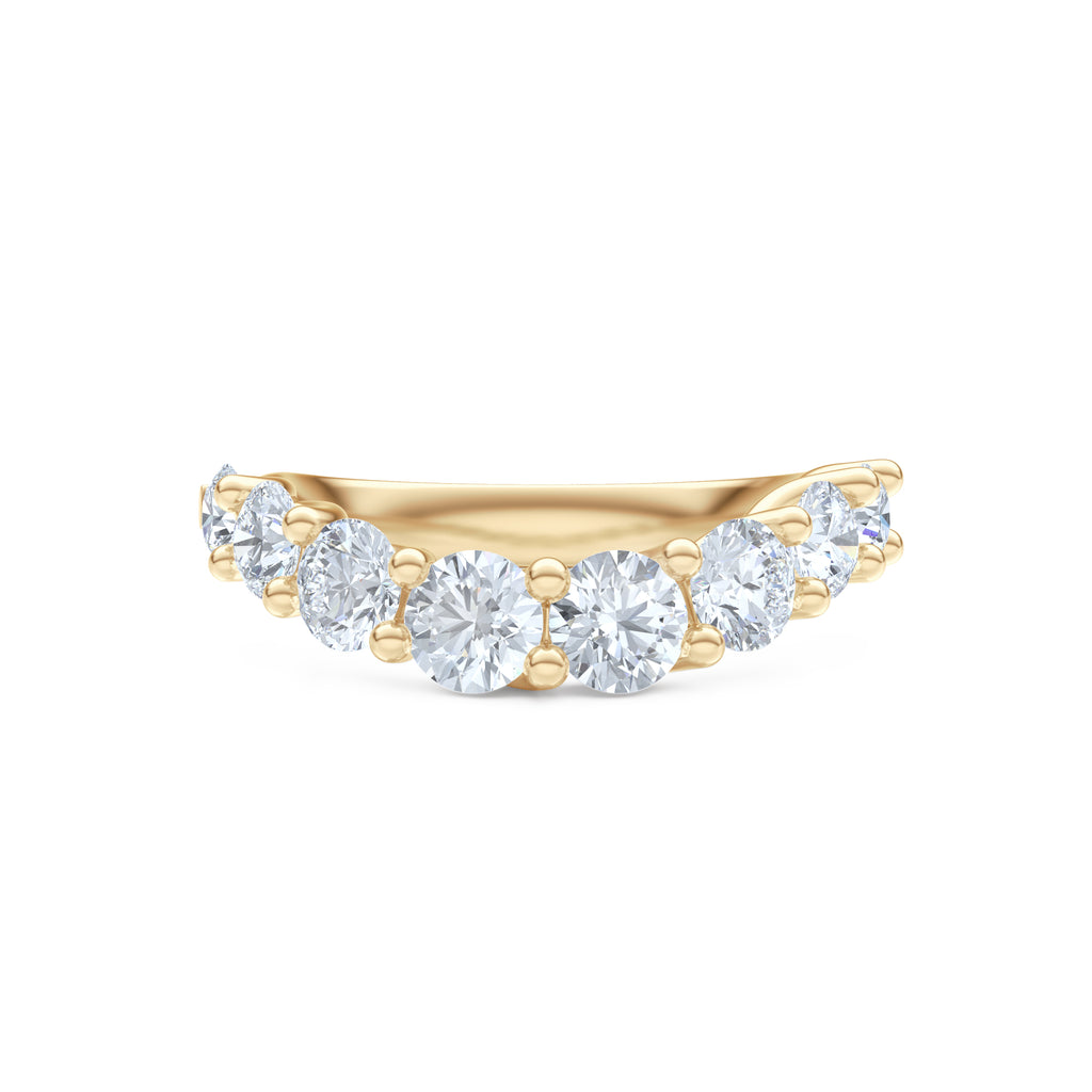 Legacy 1.73ct Round Cut Lab Diamond Half Eternity Ring in 18K Yellow Gold
