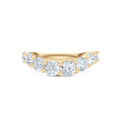 Legacy 1.73ct Round Cut Lab Diamond Half Eternity Ring in 18K Yellow Gold